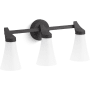 Kohler Lighting Simplice 3 Light 23" Wide Vanity Light with Painted Glass Shades Matte Black