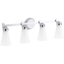 Kohler Lighting Simplice 4 Light 32" Wide Vanity Light with Painted Glass Shades Polished Chrome