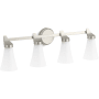 Kohler Lighting Simplice 4 Light 32" Wide Vanity Light with Painted Glass Shades Brushed Nickel