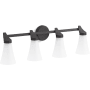 Kohler Lighting Simplice 4 Light 32" Wide Vanity Light with Painted Glass Shades Matte Black