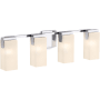 Kohler Lighting Honesty 4 Light 31" Wide Vanity Light with Frosted Glass Shades Polished Chrome