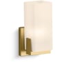 Kohler Lighting Honesty 9" Tall Wall Sconce with Frosted Glass Shade Brushed Moderne Brass