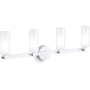 Kohler Lighting Crue 4 Light 31" Wide Vanity Light with Frosted Glass Shades Polished Chrome