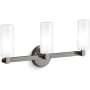 Kohler Lighting Crue 3 Light 22" Wide Vanity Light with Frosted Glass Shades Titanium