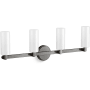 Kohler Lighting Crue 4 Light 31" Wide Vanity Light with Frosted Glass Shades Titanium