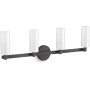 Kohler Lighting Crue 4 Light 31" Wide Vanity Light with Frosted Glass Shades Matte Black