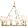 Kohler Lighting Terret 6 Light 36" Wide Taper Candle Ring Chandelier Brushed Moderne Brass