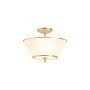 Kohler Lighting Parohn 16" Wide 2 Light Fabric Shade Semi-Flush Light Brushed Moderne Brass