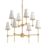 Kohler Lighting Parohn 8 Light Fabric Shade Chandelier Brushed Moderne Brass