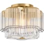 Kohler Lighting Occasion 3 Light 15" Wide Semi-Flush Drum Ceiling Fixture Brushed Moderne Brass