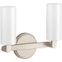 Kohler Lighting Crue 2 Light 12" Wide Vanity Light with Frosted Glass Shades Brushed Nickel