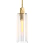 Kohler Lighting Crue 5" Wide Mini Pendant with Clear Glass Shade Brushed Moderne Brass