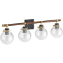 Kohler Lighting Holt 4 Light 10" Tall Wall Sconce Matte Black / Brushed Modern Brass