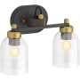 Kohler Lighting Tannage 2 Light 15" Wide Vanity Light Matte Black / Brushed Moderne Brass