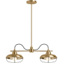 Kohler Lighting Modern Farm 23" Wide 2 Light Linear Chandelier Modern Brushed Gold