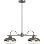 Kohler Lighting Modern Farm 23" Wide 2 Light Linear Chandelier Valiant Nickel