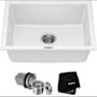 Kraus Quarza 24" Single Basin Dual Mount (Drop In or Undermount) Granite Composite Kitchen Sink White