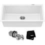Kraus Quarza 31" Single Basin Undermount Granite Composite Kitchen Sink White