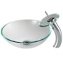 Kraus Bathroom Combo - 16-1/2" Clear Glass Vessel Bathroom Sink with Vessel Faucet, Pop-Up Drain, and Mounting Ring Chrome