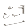 Kraus Indy 1.2 GPM Single Hole Bathroom Faucet Package with Bath Hardware Spot Free Stainless Steel