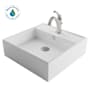 Kraus Elavo and Arlo 18-1/2" Vitreous China Vessel Bathroom Sink with 1.2 GPM Deck Mounted Bathroom Faucet and Pop-Up Drain Assembly Spot-Free Stainless Steel