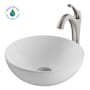 Kraus Elavo and Arlo 13-11/16" Vitreous China Vessel Bathroom Sink with 1.2 GPM Deck Mounted Bathroom Faucet and Push Button Drain Assembly Spot-Free Stainless Steel