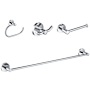 Kraus Elie 4-Piece Bathroom Package with 24" Towel Bar, Robe Hook, Towel Ring, and Toilet Paper Holder Chrome