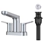 Kraus Indy 1.2 GPM Centerset Bathroom Faucet with Push Pop-Up Drain Assembly and Overflow Cap Chrome