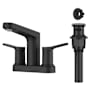 Kraus Indy 1.2 GPM Centerset Bathroom Faucet with Push Pop-Up Drain Assembly and Overflow Cap Matte Black