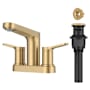 Kraus Indy 1.2 GPM Centerset Bathroom Faucet with Push Pop-Up Drain Assembly and Overflow Cap Spot Free Brushed Brass