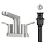 Kraus Indy 1.2 GPM Centerset Bathroom Faucet with Push Pop-Up Drain Assembly and Overflow Cap Spot Free Brushed Nickel
