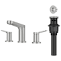 Kraus Indy 1.2 GPM Widespread Bathroom Faucet with Pop-Up Drain Assembly and Overflow Cap Spot Free Brushed Nickel