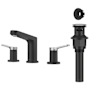 Kraus Indy 1.2 GPM Widespread Bathroom Faucet with Pop-Up Drain Assembly and Overflow Cap Spot Free Brushed Nickel / Matte Black