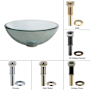 Kraus 14" Clear Glass Vessel Bathroom Sink - Includes Pop-Up Drain and Mounting Ring Oil Rubbed Bronze