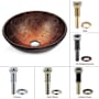 Kraus 16-1/2" Copper Illusion Glass Vessel Bathroom Sink - Includes Pop-Up Drain and Mounting Ring Oil Rubbed Bronze