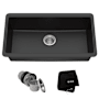 Kraus Quarza 31" Single Basin Undermount Granite Composite Kitchen Sink Black Onyx
