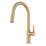 Kraus Torak 1.8 GPM Single Hole Pull Down Kitchen Faucet with Curved Spout Spot Free Brushed Brass