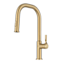 Kraus Torak 1.8 GPM Single Hole Pull Down Kitchen Faucet with Flat Spout Spot Free Brushed Brass
