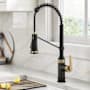 Kraus Allyn 1.8 GPM Single Hole Pre-Rinse Pull Down Kitchen Faucet Spot Free Brushed Brass/Matte Black