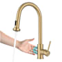 Kraus Bolden 1.8 GPM Single Hole Sensor Pull Down Kitchen Faucet Spot Free Brushed Brass