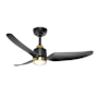 Kuzco Lighting Hugo 42" 5-CCT LED 3-Blade Indoor Smart Ceiling Fan Brushed Gold / Matte Black