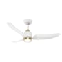 Kuzco Lighting Hugo 42" 5-CCT LED 3-Blade Indoor Smart Ceiling Fan Brushed Gold / Matte White