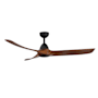 Kuzco Lighting Baylor 60" 3 Blade Indoor Smart Ceiling Fan Matte Black / Dark Walnut