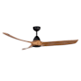Kuzco Lighting Baylor 60" 3 Blade Indoor Smart Ceiling Fan Matte Black / Natural Wood
