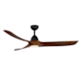 Kuzco Lighting Baylor 60" 3 Blade Indoor Smart Ceiling Fan Matte Black / Dark Walnut
