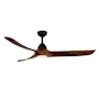 Kuzco Lighting Baylor 60" 3 Blade Indoor Smart Ceiling Fan Matte Black / Dark Walnut