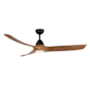 Kuzco Lighting Baylor 60" 3 Blade Indoor Smart Ceiling Fan Matte Black / Natural Wood