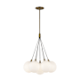 Kuzco Lighting Bolla 17" Wide 3000K LED Chandelier Brushed Gold / Opal Glass