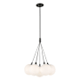 Kuzco Lighting Bolla 17" Wide 3000K LED Chandelier Black / Opal Glass