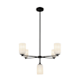 Kuzco Lighting Nola 5 Light 31" Wide Chandelier Black / Glossy Opal Glass